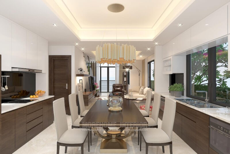 Thiết kế tủ bếp đẹp tại biệt thự Vinhomes Thăng Long Hà Nội Thiết kế và sản xuất tủ bếp đẹp