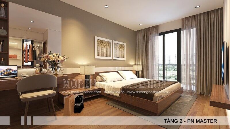 Chiếc giường ngủ gỗ An Cường có ngăn kéo phía dưới làm nên sự tiện lợi nhưng vẫn đảm bảo tính thẩm mỹ riêng cho phù ngủ của gia chủ