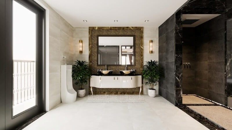 Gương trang trí phòng vệ sinh hình vuông cao cấp sang trọng